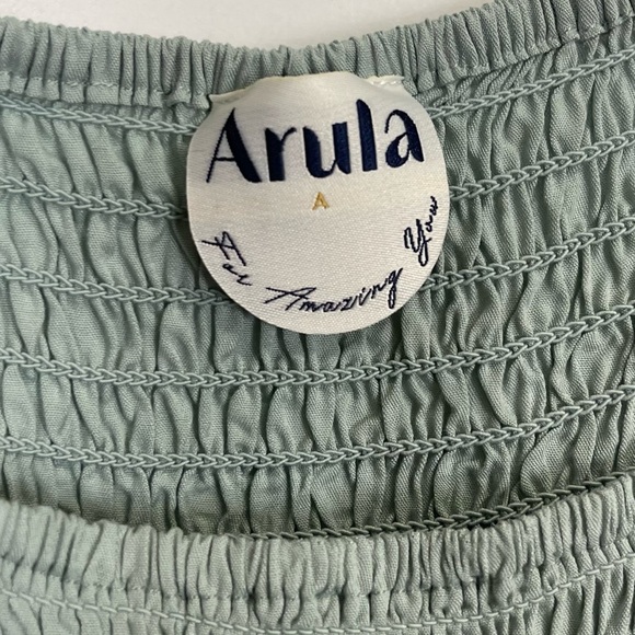 Arula Blouse Womens 1X Green Balloon Sleeve Embroidered Smocked Peasant Boho NWT - Picture 5 of 10